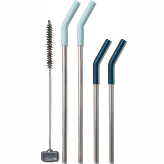 5-Set Reusable Stainless Steel Straws